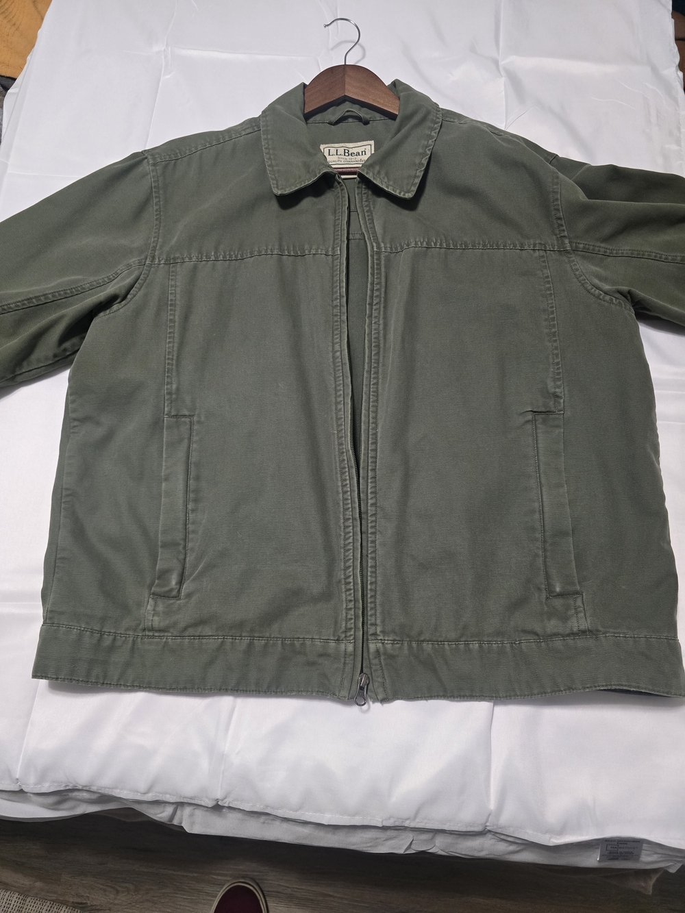 L.L. Bean Olive Green Military Field Zip Jacket